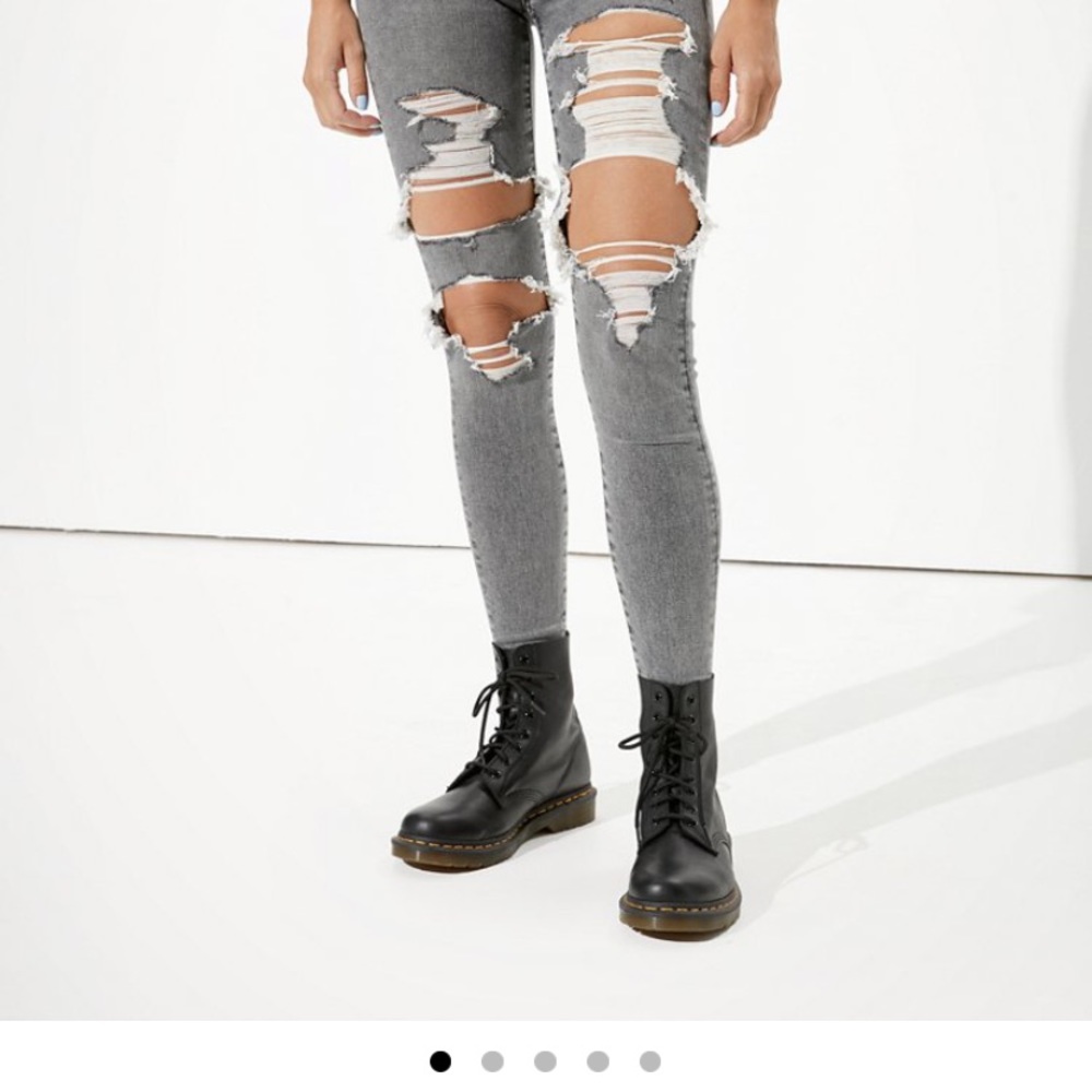 American eagle grey ripped jeggings